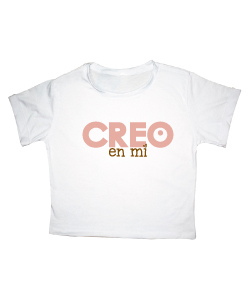 Crop Top Creo en mí, Talla Única, Materiales: Algodón , Cuidados: Lavar a mano,